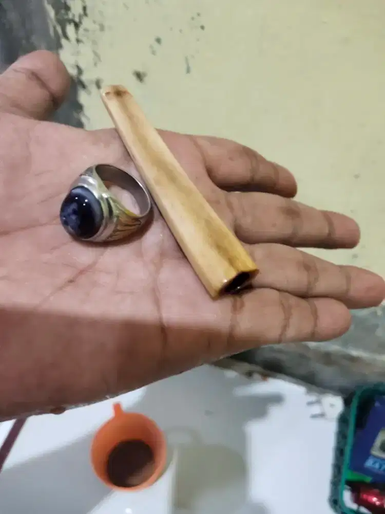 Batu Akik Kecubung naga + pipa rokok
