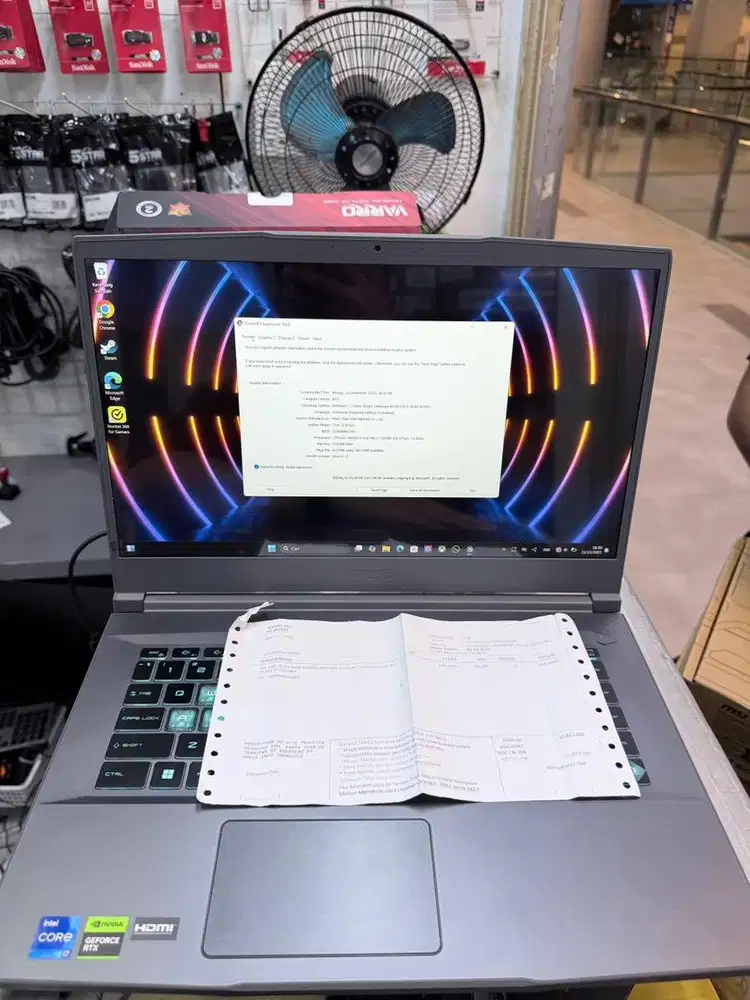 Laptop msi thin 15 CORE i7 12650H / Rtx 3050 4gb / 8gb / sss 512gb