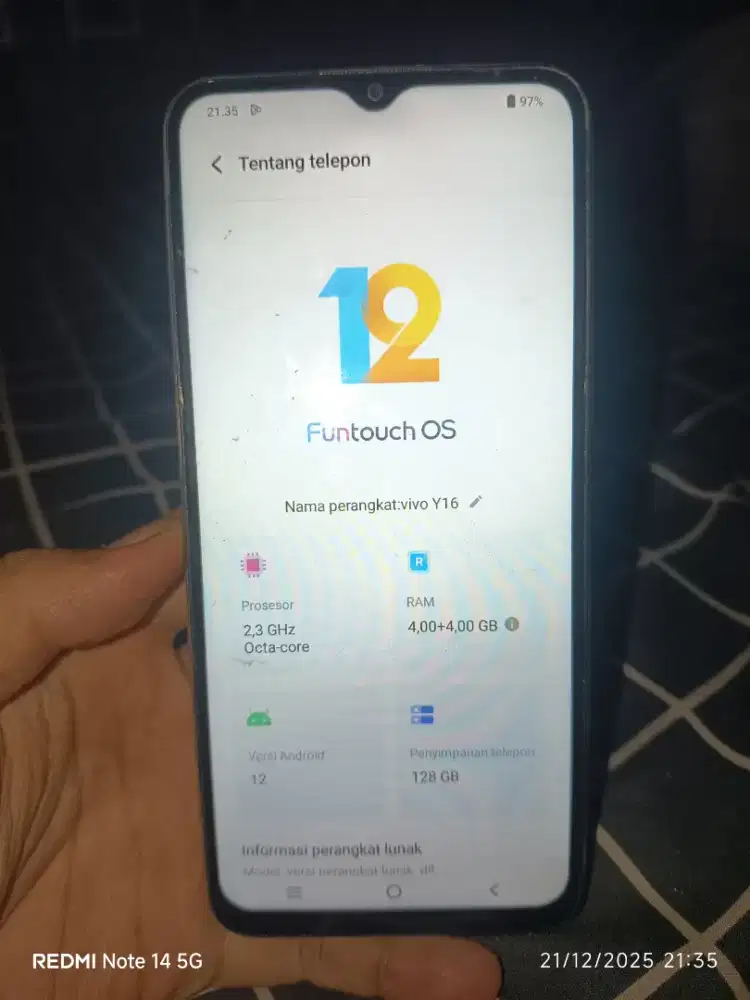 Hp Vivo Y16 Ram 4+4(8GB)/128GB