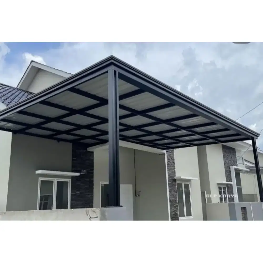 Kanopi rangka hollow atap spandek