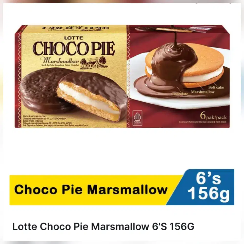 HARGA PROMO: Lotte Choco Pie Kue isi Marshmallow 156 gram