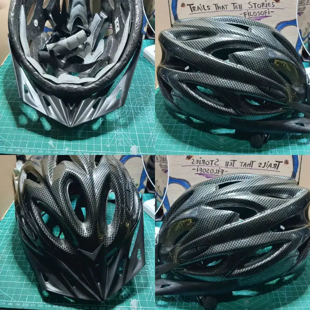 Helm. Sepeda abu abu