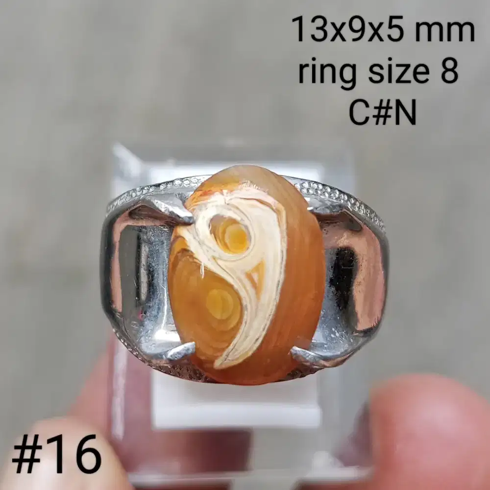 Batu akik natural motif angka 9/6