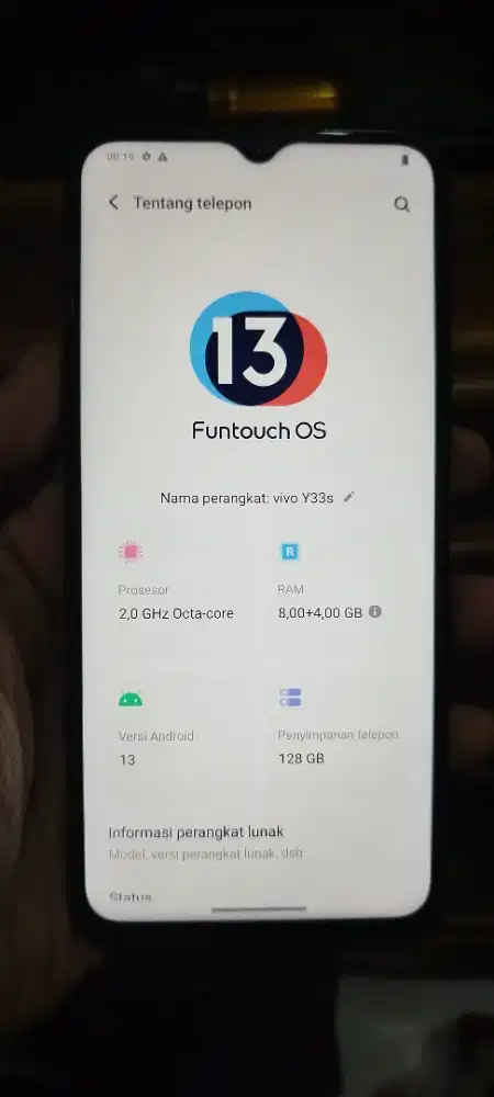 vivo y33s 8/128 hp aja. masih full ori