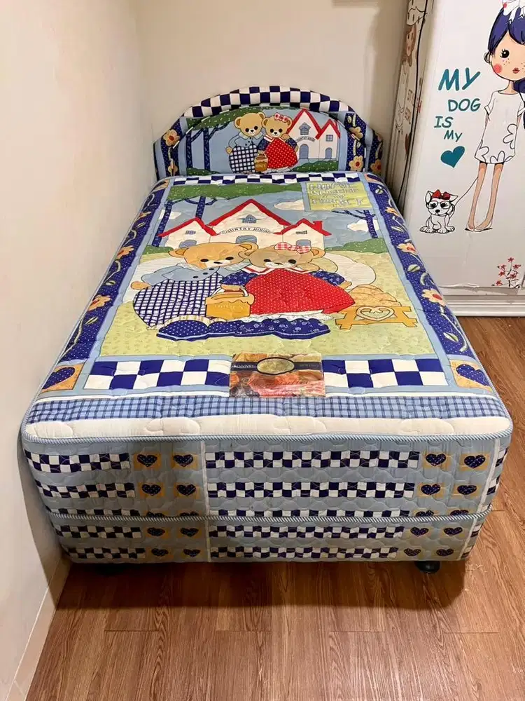 Ranjang Anak Romance 2in1 motif bear - Uk. 120x200