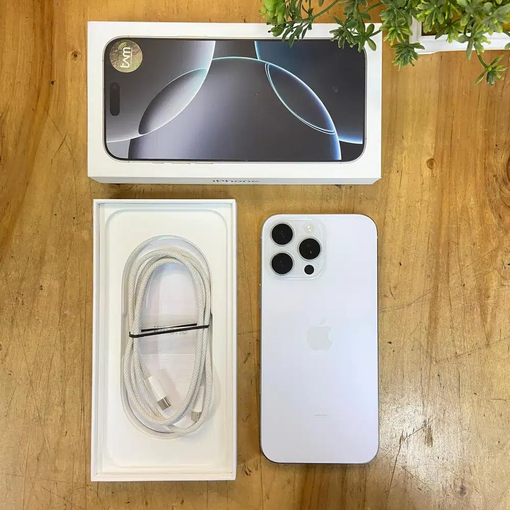 iPhone 16 Pro max 1TB titanium White BH 100% Garansi iBox mei 2026