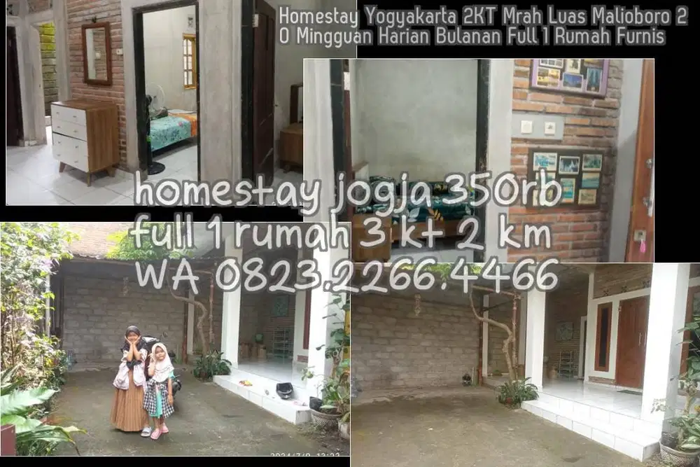 Homestay Yogyakarta 2KT Mrah Luas Malioboro 20 Mingguan Harian Bulanan