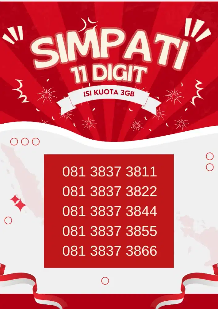 Kartu perdana nomor cantik simpati 11 digit