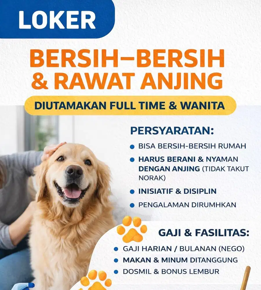 Lowongan art & merawat anjing