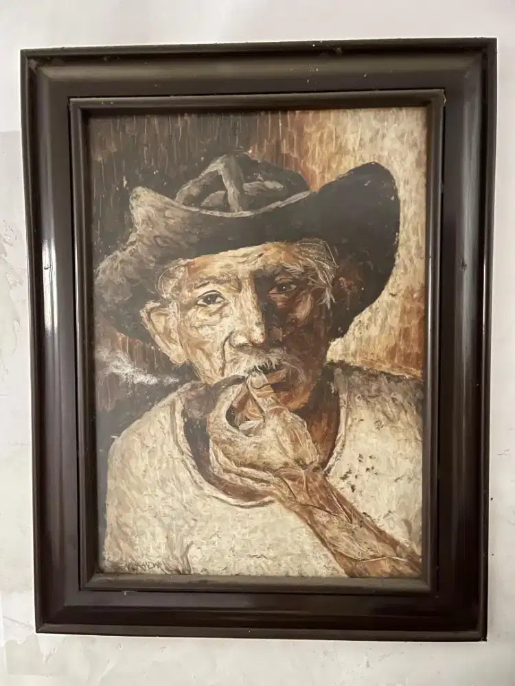 Di jual lukisan Bulu karya Cak Kandar asli