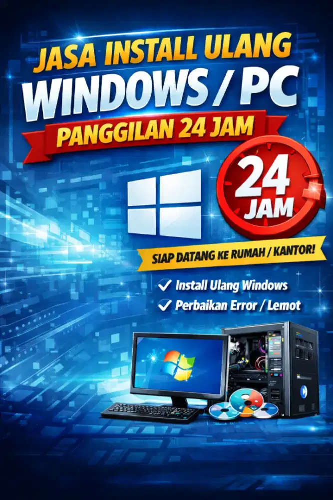 Jasa install ulang Windows/PC panggilan