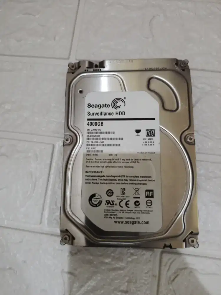 Hdd Hardisk Seagate Surveillance 4000gb 4TB sentinel/health 100%