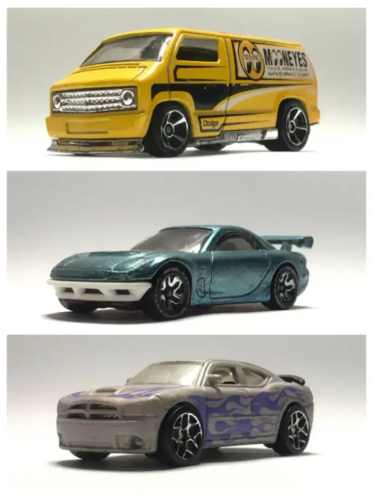 Hot Wheels Mazda RX7 Dodge Van Mooneyes Dodge Charger Loose Diecast