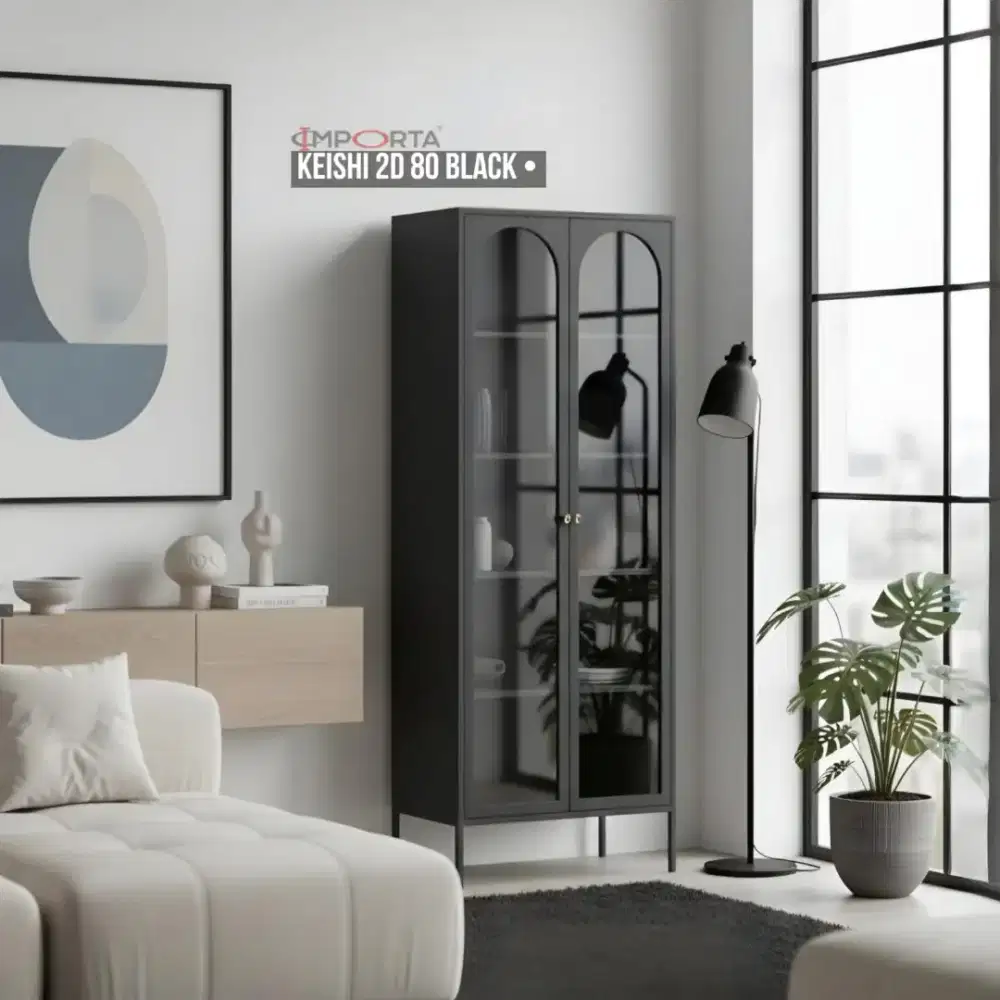 Rak / Kabinet Besi Importa Keishi 2D 80 Black