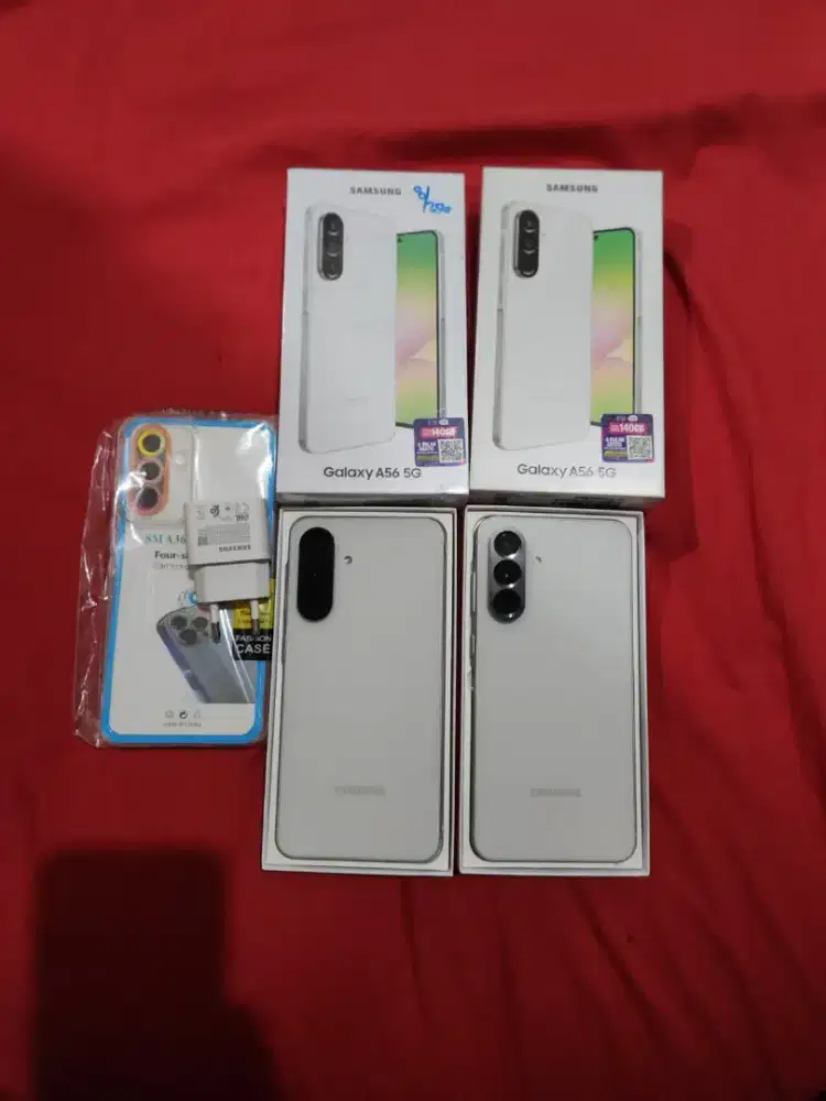 Jual hp bekas SAMSUNG A56 5g 8/256 putih istimewa free adaptor n case