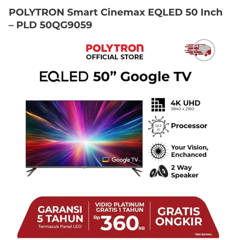 polytron tv eqled 50 inch