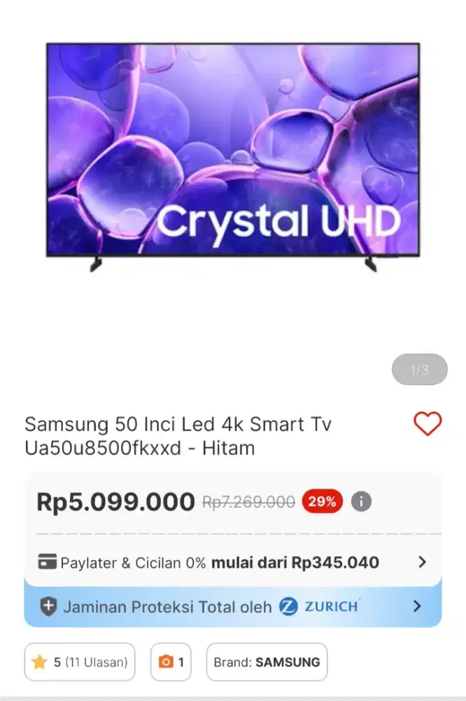 Tv samsung 50u8500 promo desember