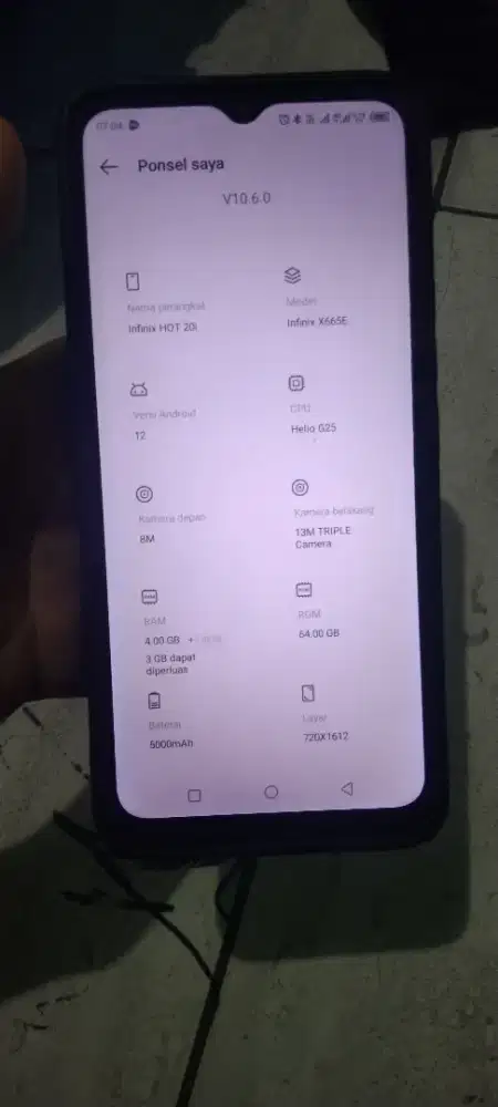 Hp 500 Infinix hot 20i