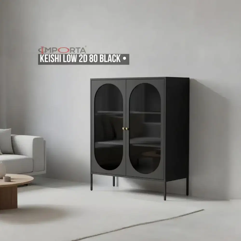 Rak / Kabinet Besi Importa Keishi Low 2D 80 Black