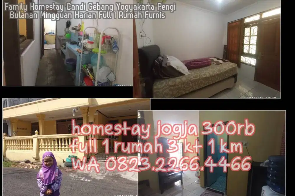 Family Homestay Candi Gebang Yogyakarta Pengi  Bulanan Mingguan Harian