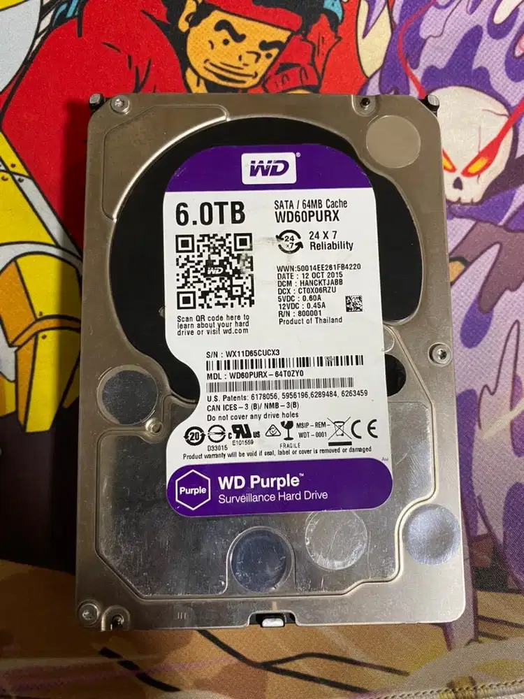 HDD WD Purple 6 TB kondisi seperti baru