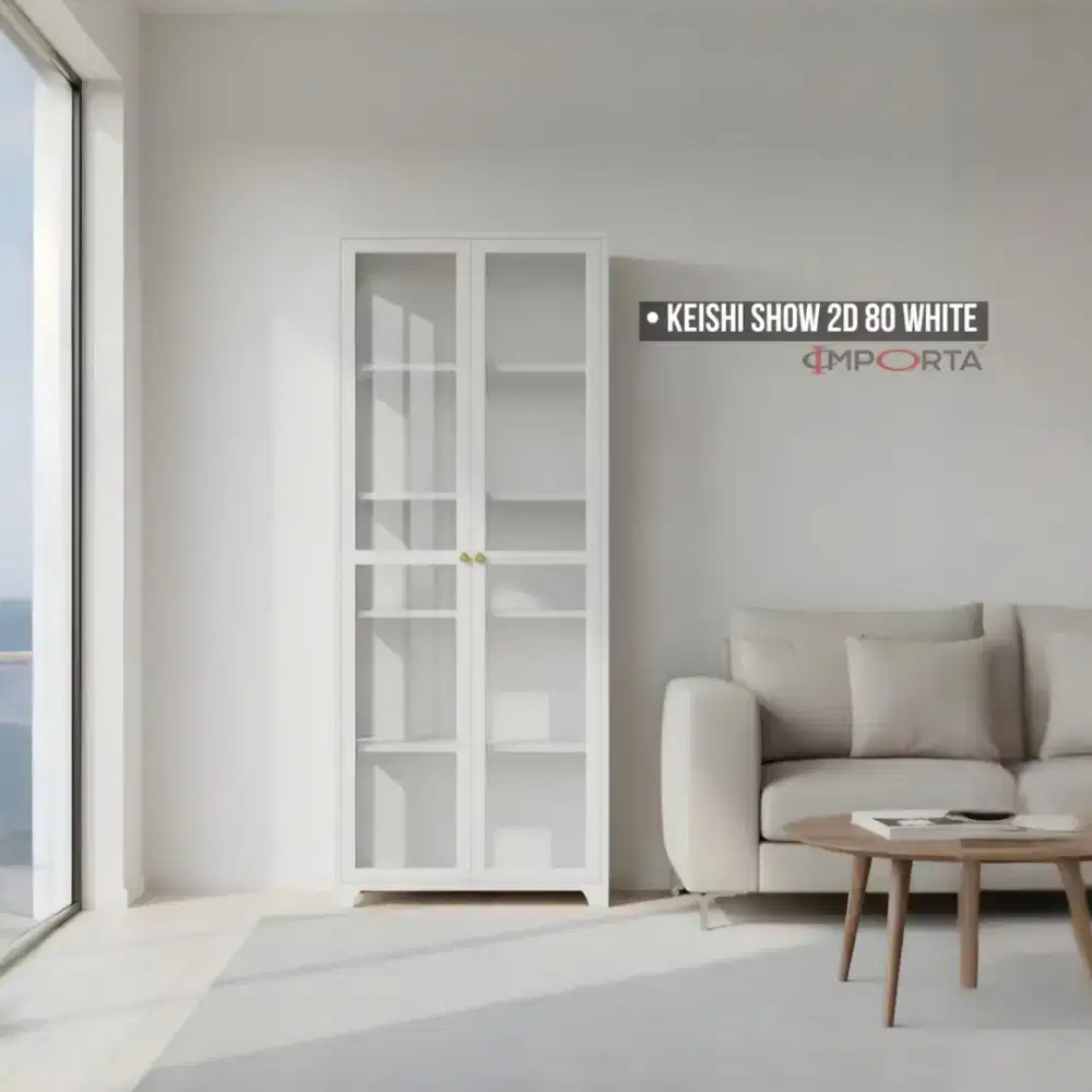 Rak / Kabinet Besi Importa Keishi Show 2D 80 White