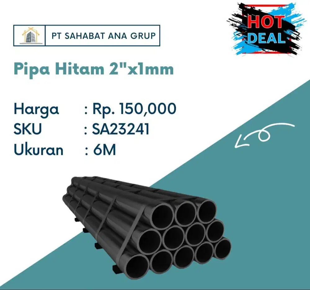 Pipa Hitam 2x1mm