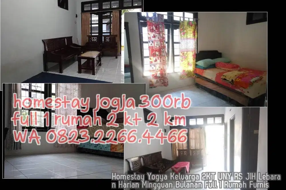 Homestay Yogya Keluarga 2KT UNY RS JIH Lebaran Harian Mingguan Bulanan