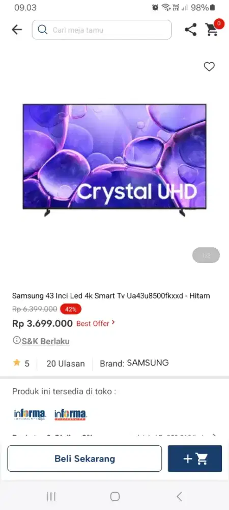 PROMO KREDIT SAMSUNG 43 INC LED 4K SMART TV