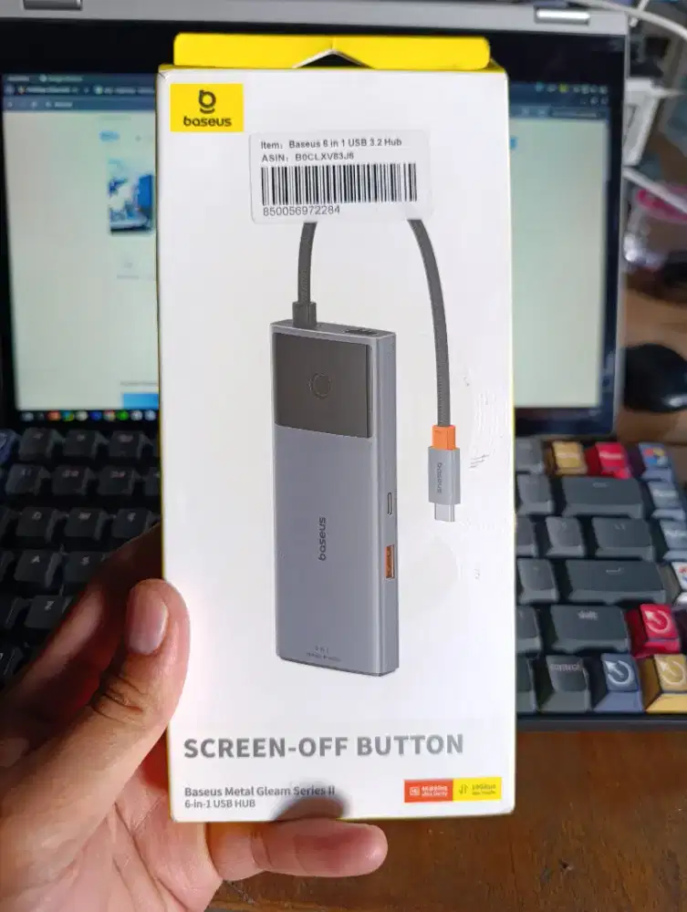 Baseus USB HUB 6 in 1 baseus Metal gleam series II screen OFF Button