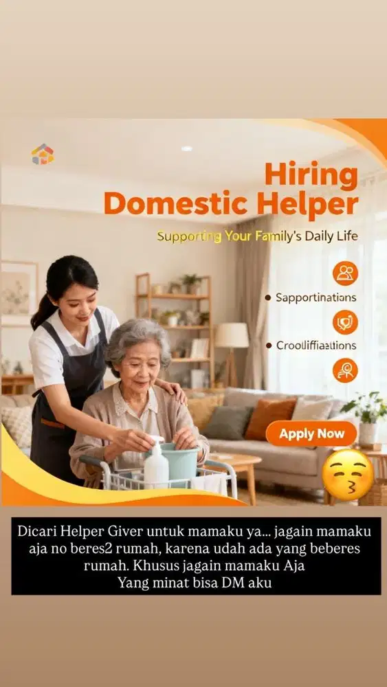 Dicari orang untuk urusin dan jagain mamaku