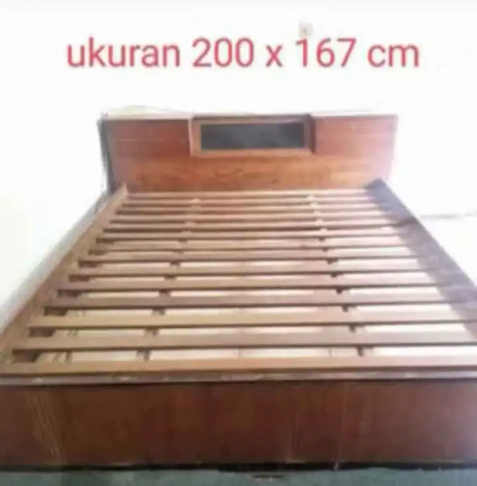 Tempat tidur + bufet tv kayu jati