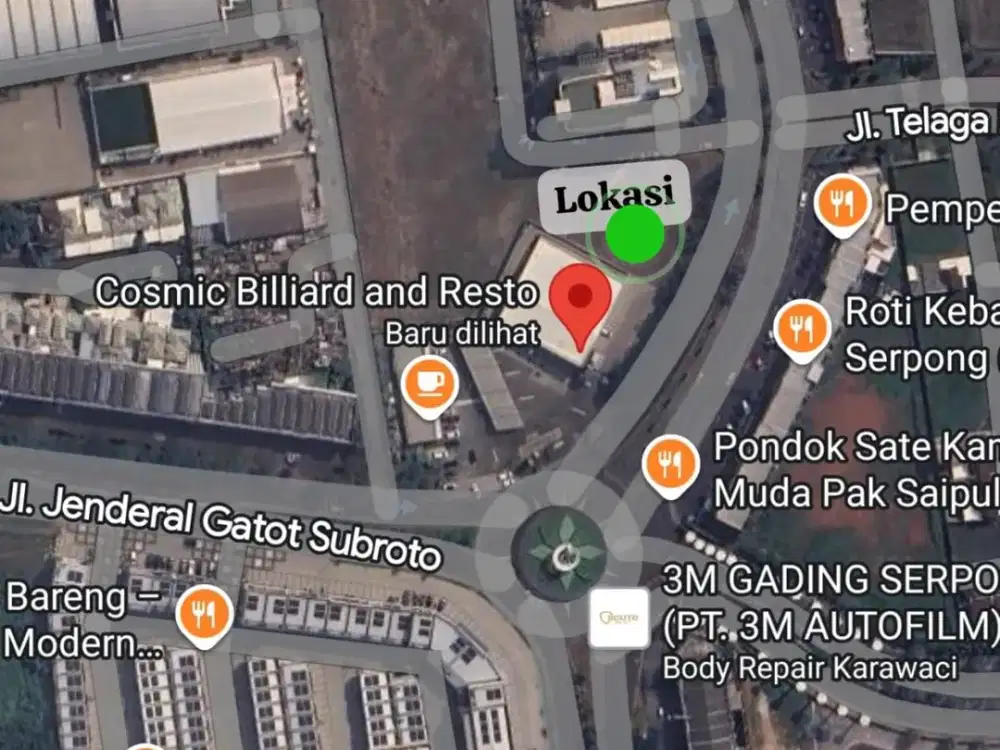 Dijual 1 kavling Komersil LT. 1.764 m² (hoek) di Sebelah Cosmic Biliard