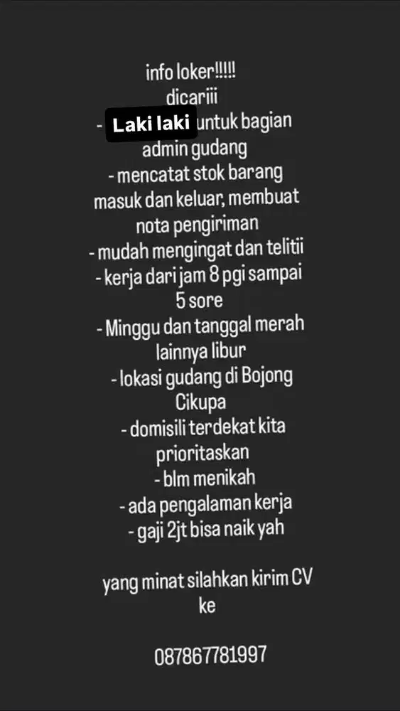 Admin gudang membuat nota