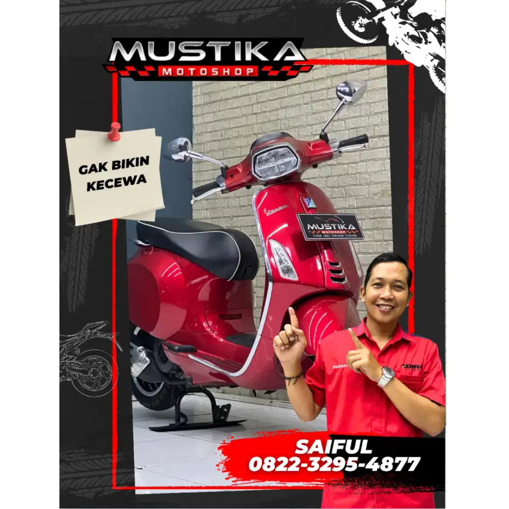 Perfect Condition!!Vespa Sprint ABS 2021 Odo11rb Red Glossy-Mustika