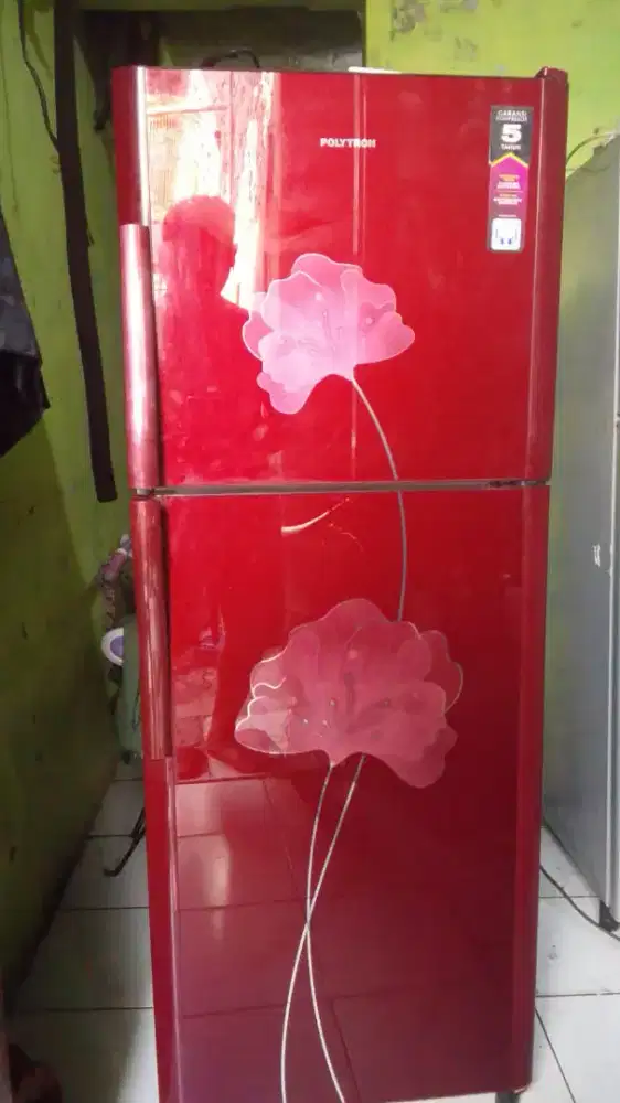 Kulkas 2 pintu polytron kembang GRATIS ANTAR