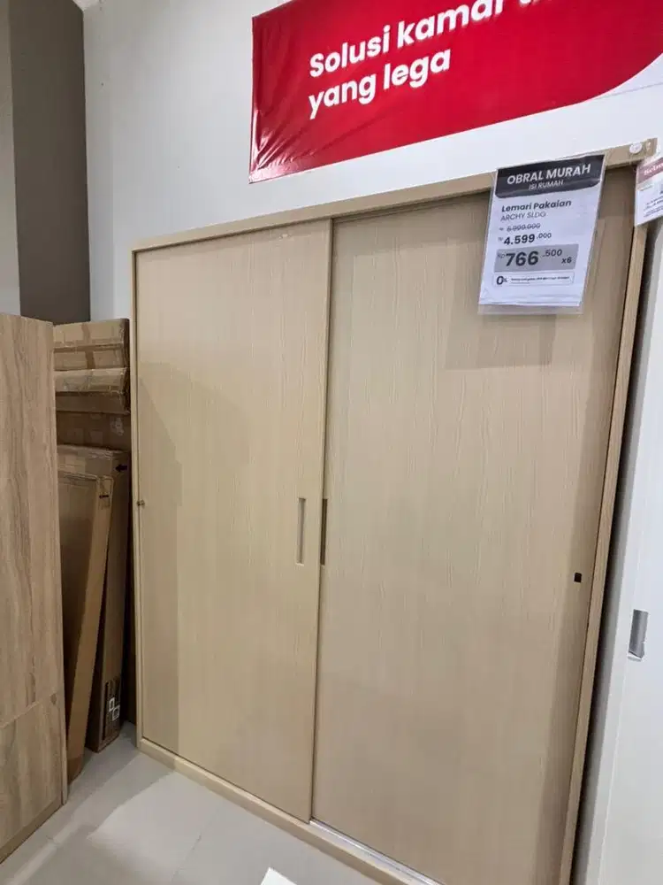 Lemari pakaian 2 pintu sliding gratis kirim