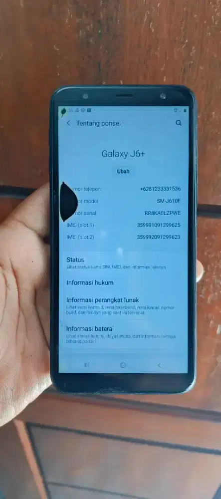 Samsung J6 plus Ram 3/32gb Normal,Minus Tompel