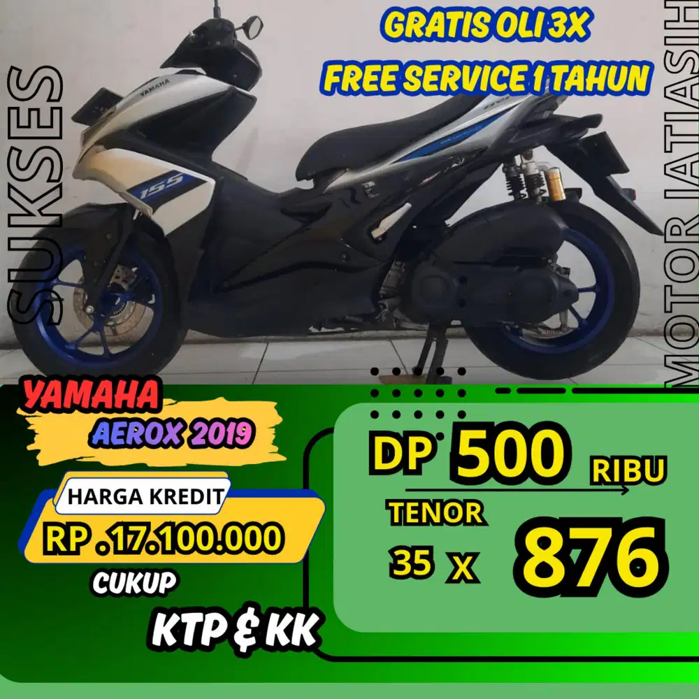 PROMO DP MURAH YAMAHA AEROX 155 VVA 2019 DP 500 RIBU BISA CASH/KREDIT