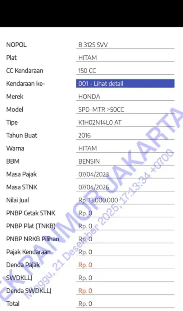 DIJUAL VARIO 150 TAHUN 2016