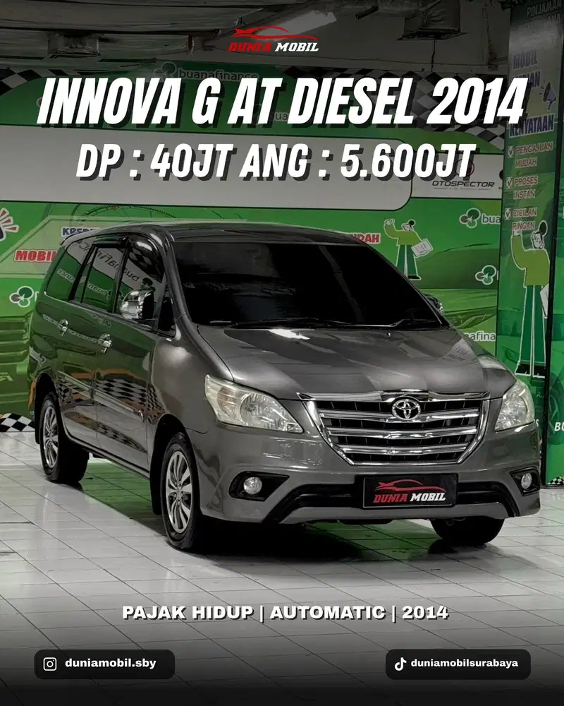 INNOVA G AT DIESEL 2014 / 2015 Istimewa Siap Pakai Bisa Tukar Tambah