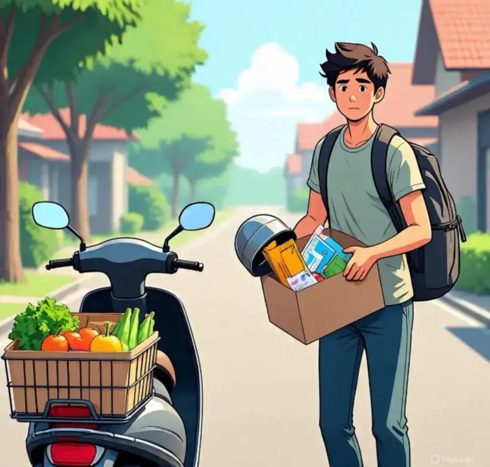 Kurir pengiriman motor