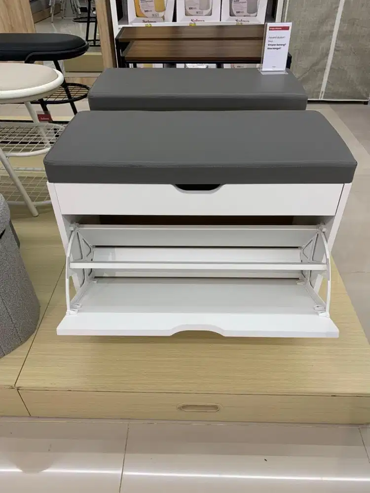 KENZO SHOE BENCH CABINET WHITE