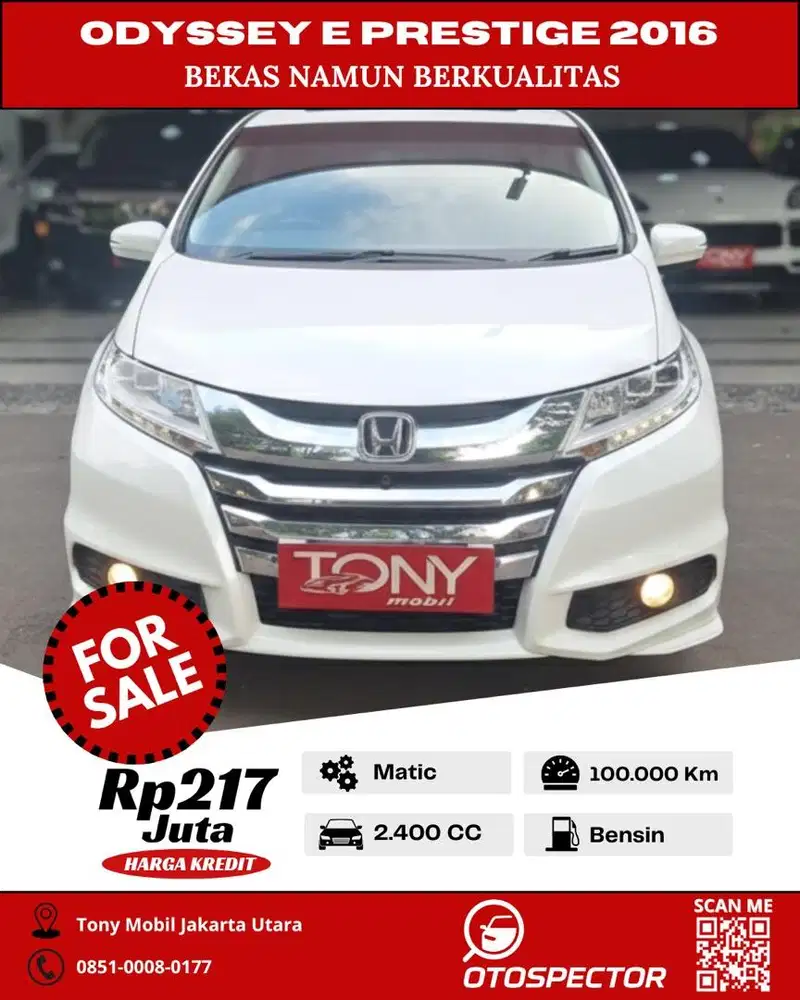 Honda Odyssey E Prestige 2016 Putih