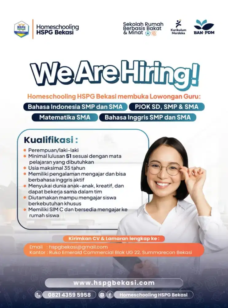 Diutamakan guru PJOK, Matematika, dan Bahasa Indonesia