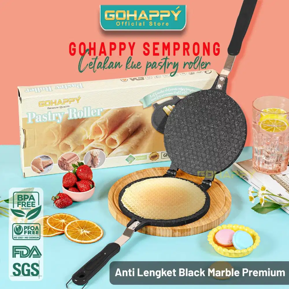 Cetakan kue semprong Black Jasmine Antilengket Gohappy egg roll GHC-50
