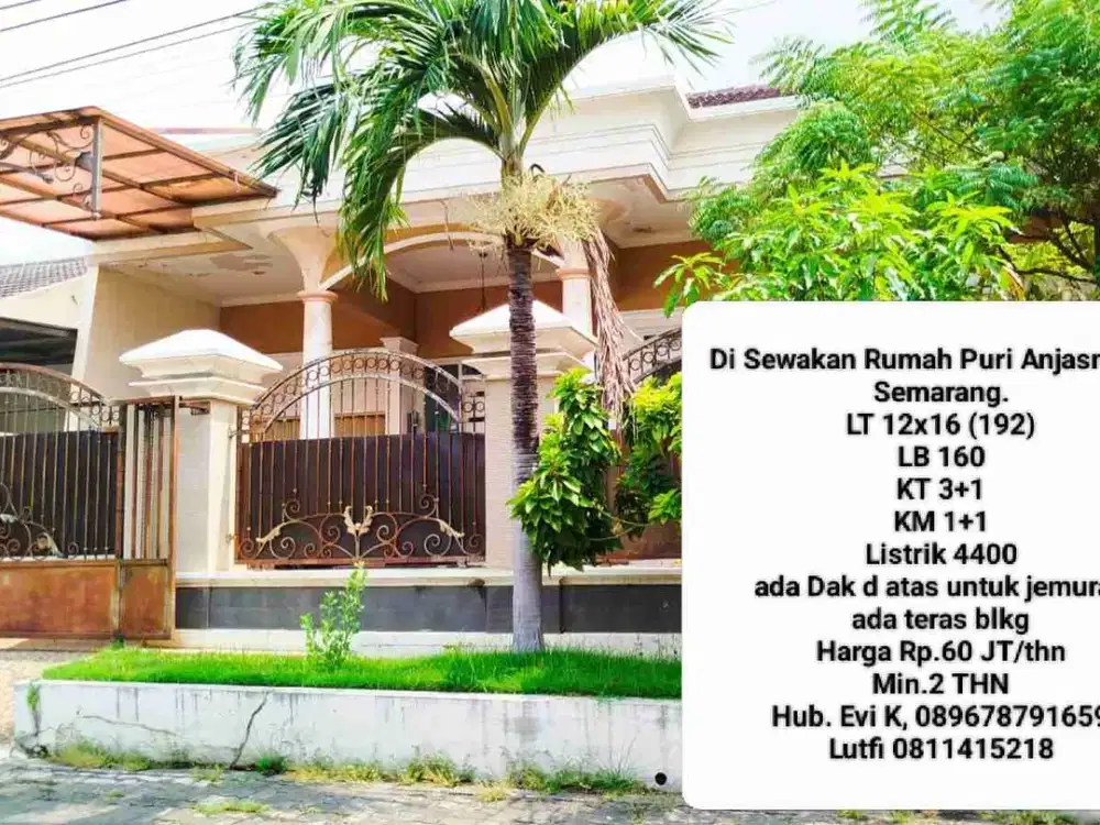 Di Sewakan Rumah Jl.Puri Anjasmoro, Semarang