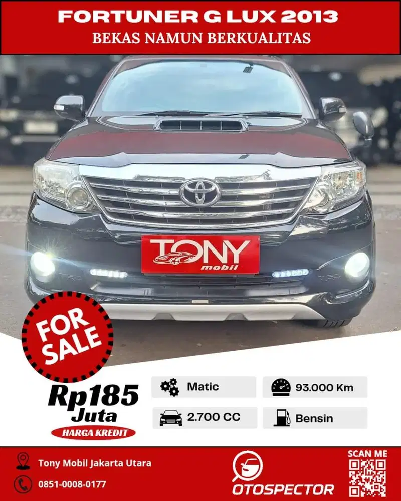 Toyota Fortuner 2.7 G Lux TRD AT 2013 Hitam
