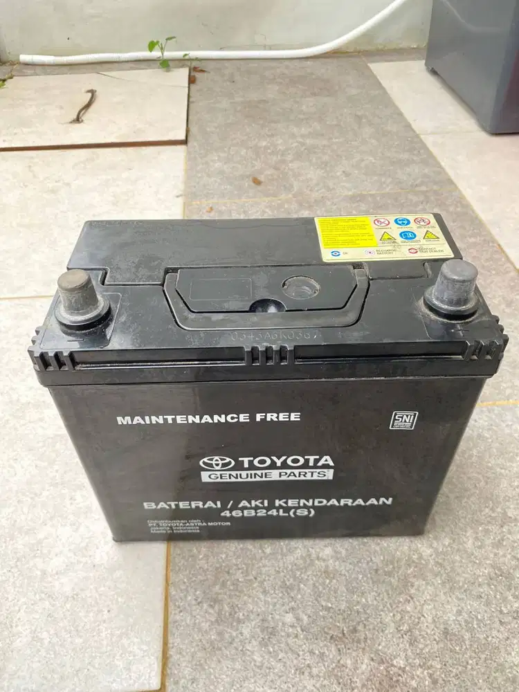 Aki Toyota 46B24L 45 Ampere Hour (Ah) (Bekas Mobil Yaris)
