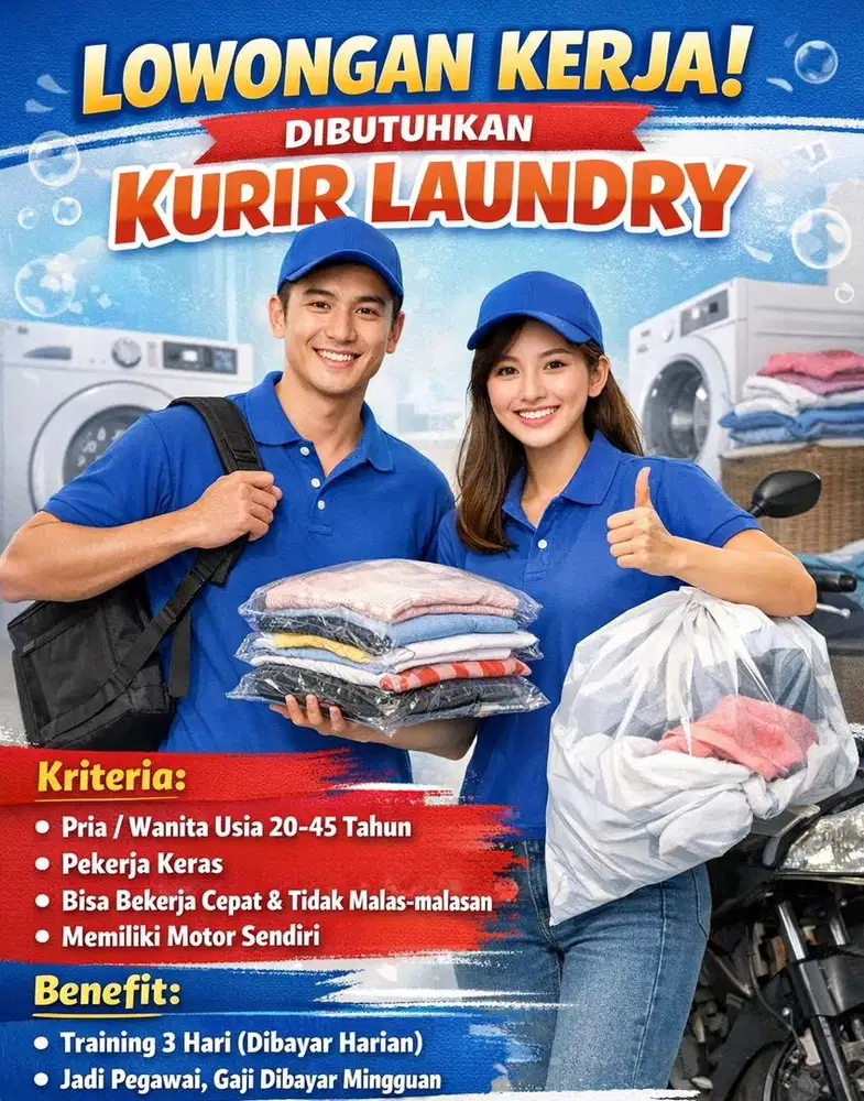 Dibutuhkan segera kurir laundry